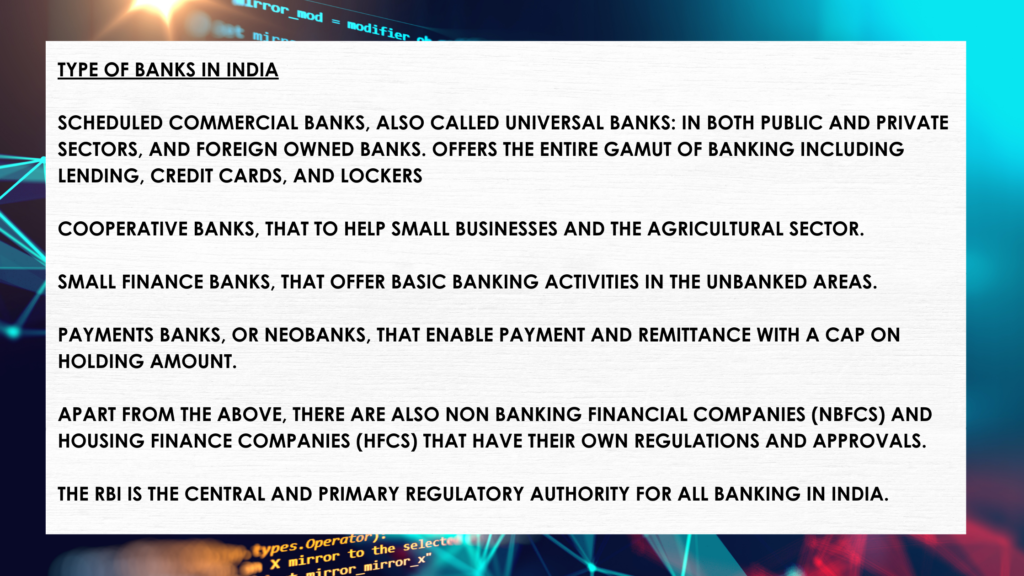 Information about banking licenses in India